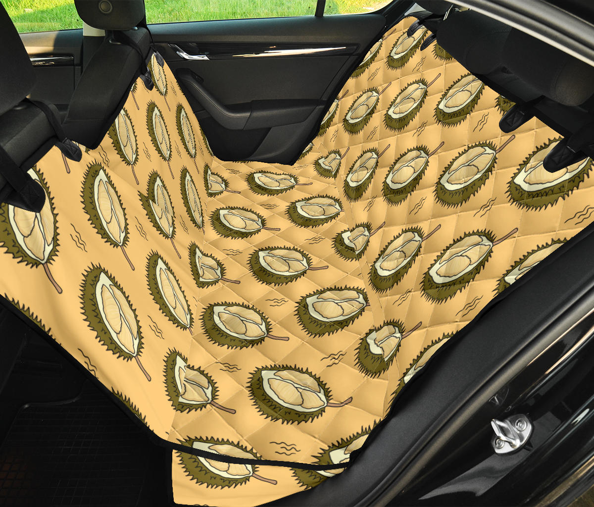 Durian Pattern Print Design DR02 Rear Dog  Seat Cover