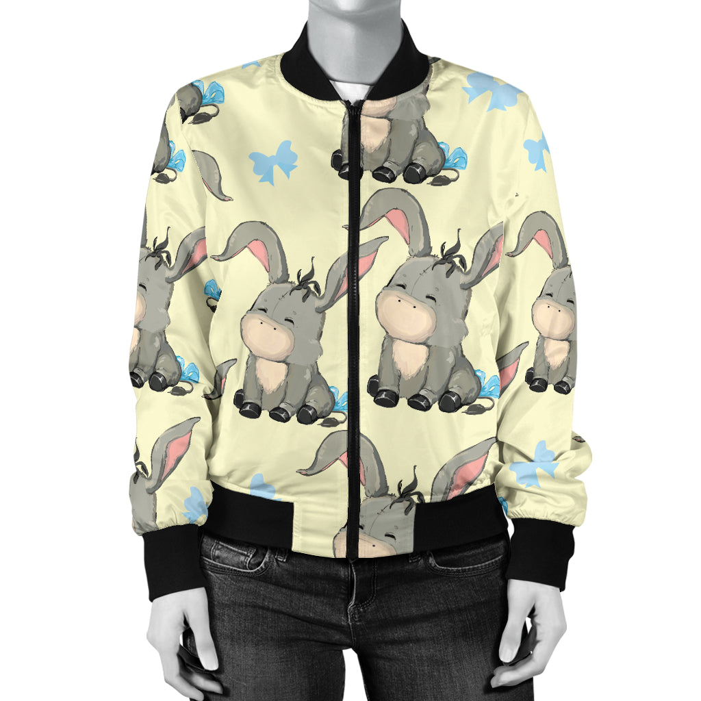 Donkey Baby Pattern Print Design 02 Women's Bomber Jacket