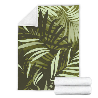 Palm Leaves Pattern Print Design PL05 Fleece Blanket