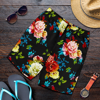 Peony Pattern Print Design PE07 Mens Shorts