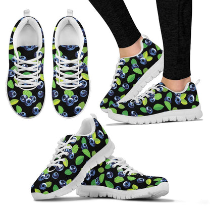 Blueberry Pattern Print Design BB03 Sneakers White Bottom Shoes