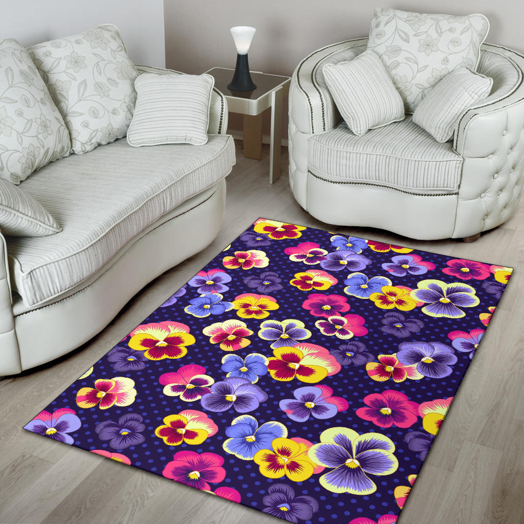 Pansy Pattern Print Design PS04 Area Rugs