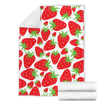 Strawberry Pattern Print Design SB01 Fleece Blanket