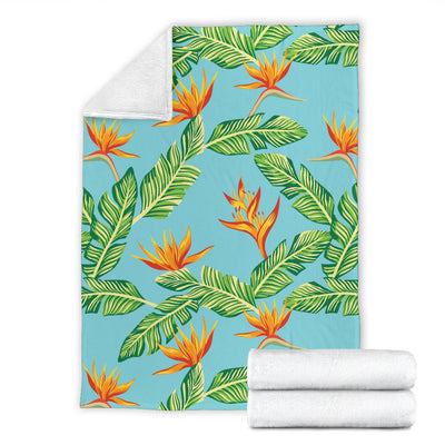 Bird Of Paradise Pattern Print Design BOP04 Fleece Blanket