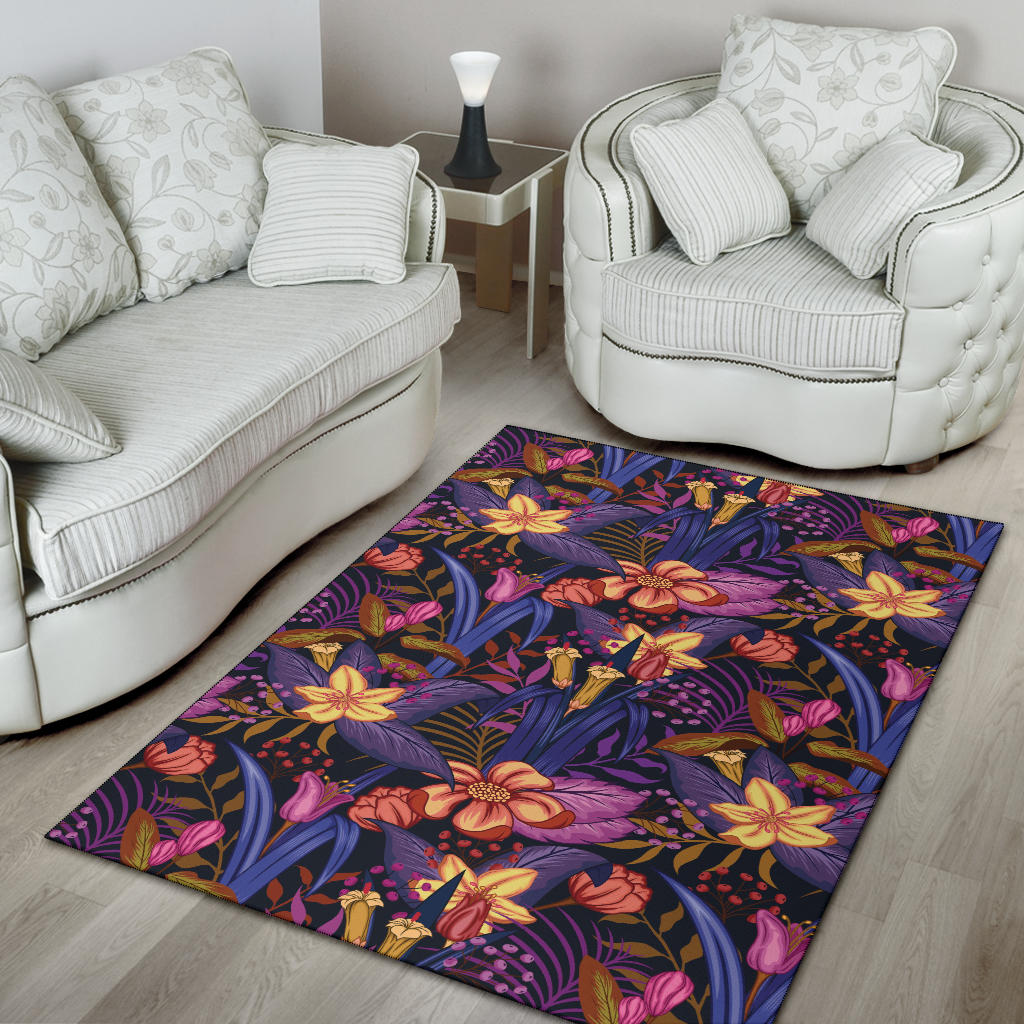 Lily Pattern Print Design LY016 Area Rugs