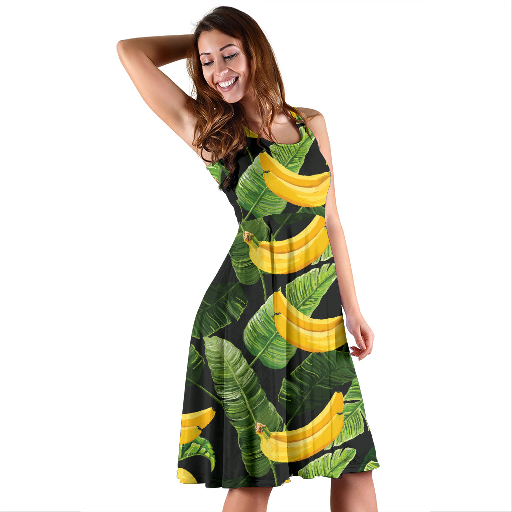 Banana Pattern Print Design BA01 Midi Dress