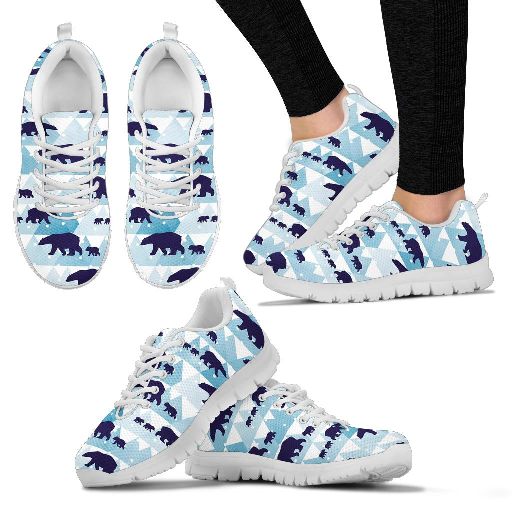 Bear Pattern Print Design BE01 Sneakers White Bottom Shoes