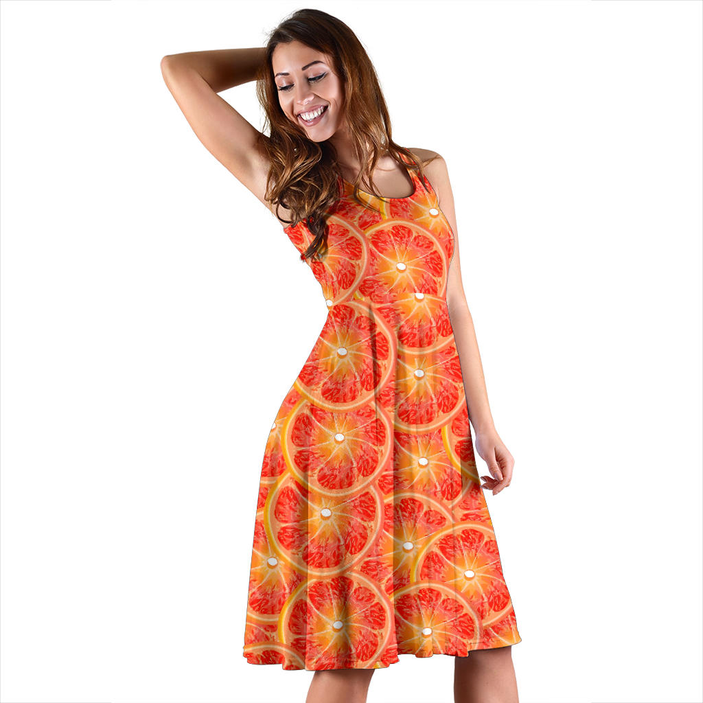 Grapefruit Pattern Print Design GF06 Midi Dress