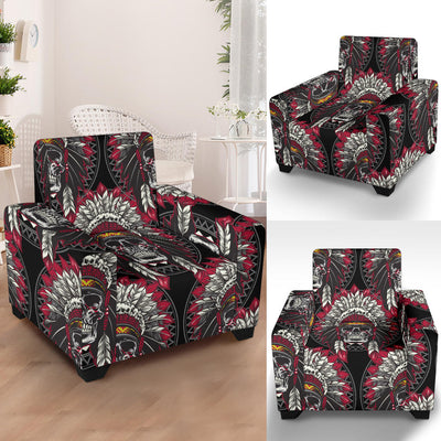 Native Indian Skull Armchair Slipcover