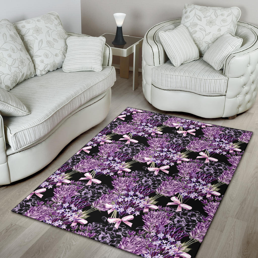 Lavender Pattern Print Design LV06 Area Rugs