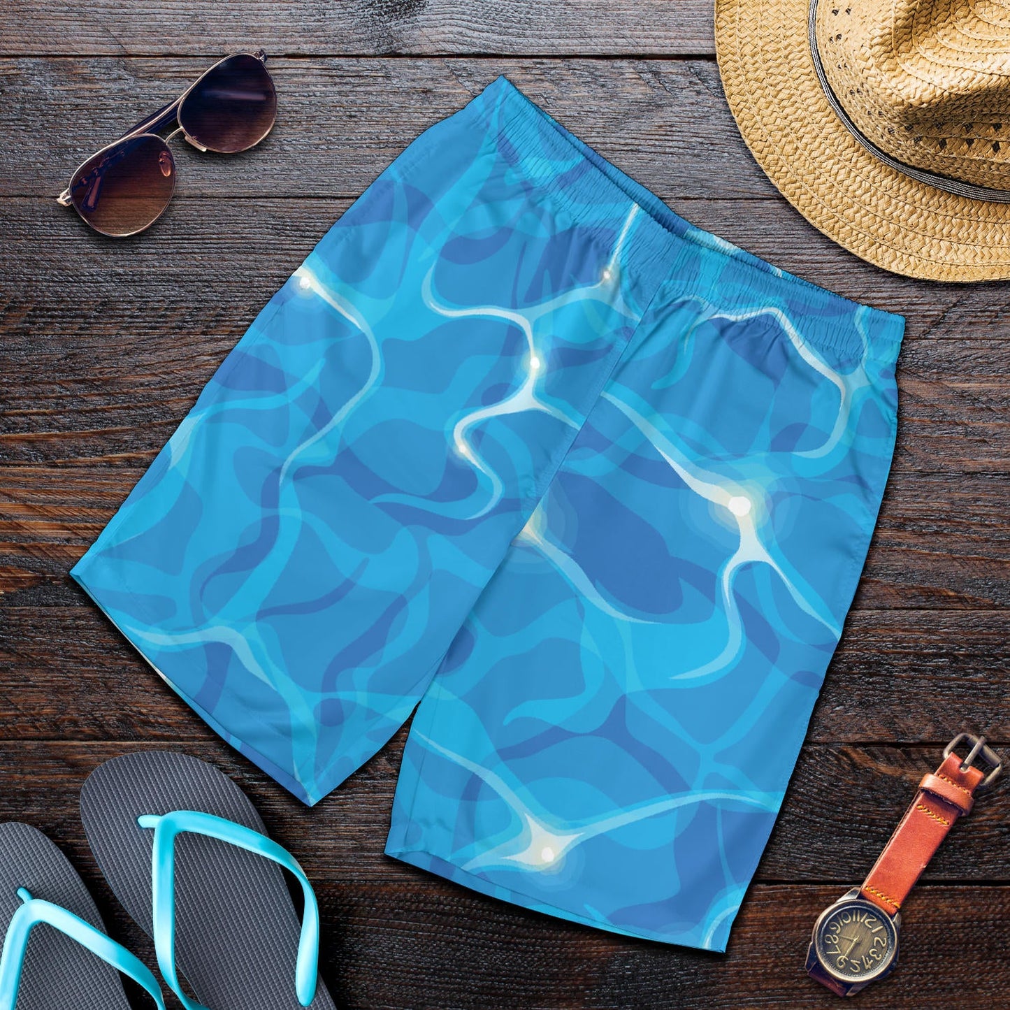 Ocean Reflex Pattern Print Design A02 Mens Shorts