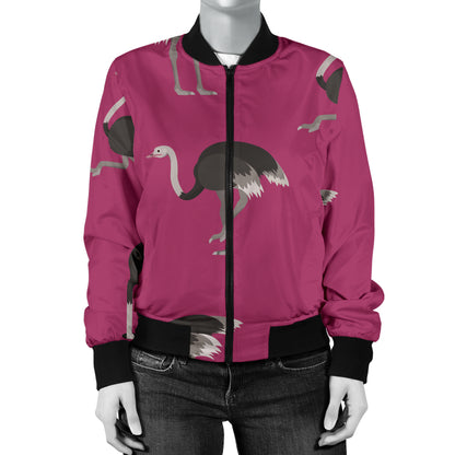 Emu Pattern Print Design 02 Women's Bomber Jacket