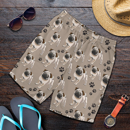 Pug Pattern Print Design A04 Mens Shorts