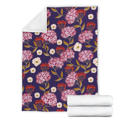 Hydrangea Pattern Print Design HD010 Fleece Blanket