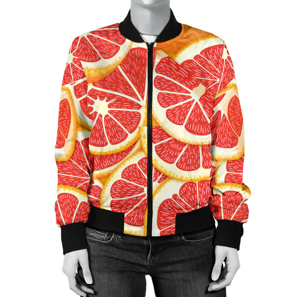 Grapefruit Pattern Print Design GF02 Women Bomber Jacket