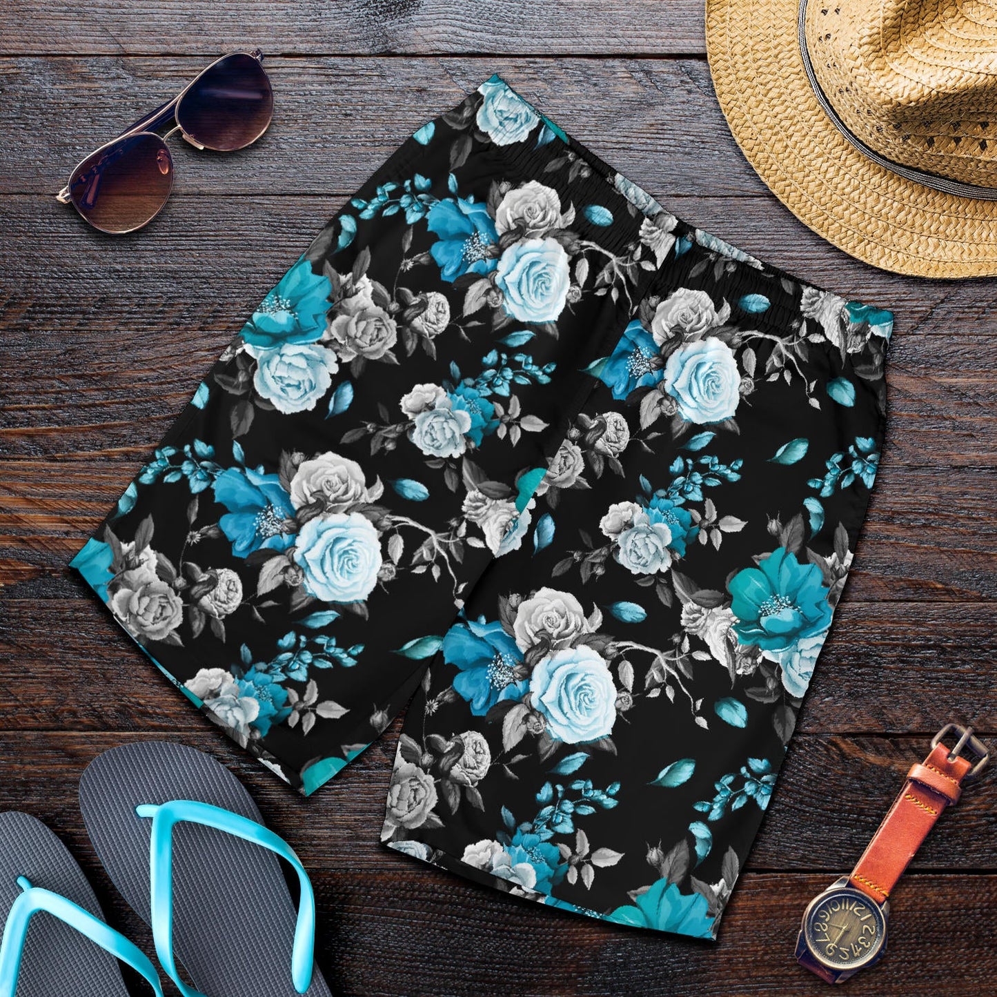 Rose Pattern Print Design A02 Mens Shorts