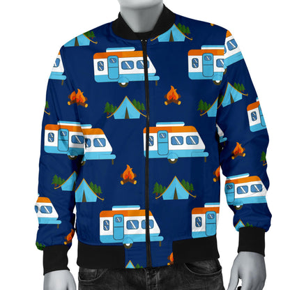 Camper Pattern Camping Themed No 3 Print Men Bomber Jacket