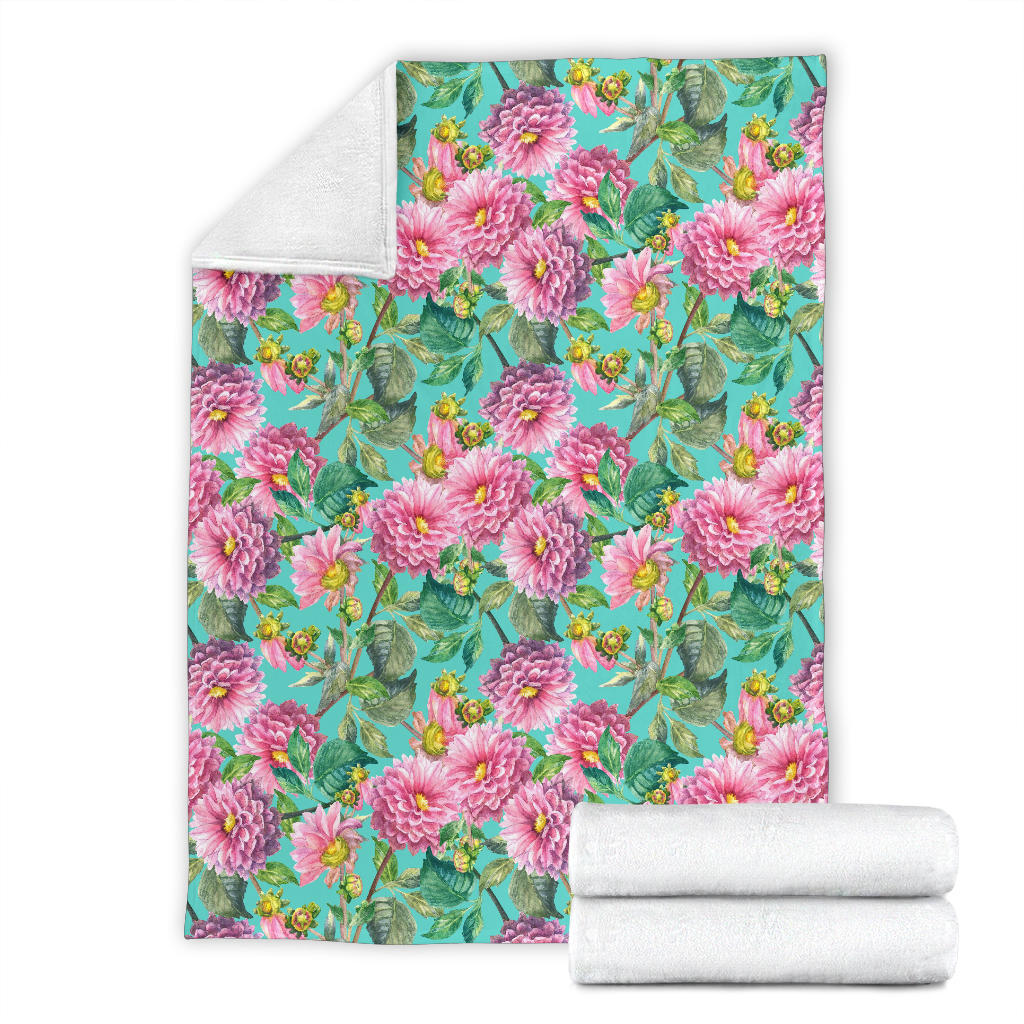 Dahlia Pattern Print Design DH07 Fleece Blanket