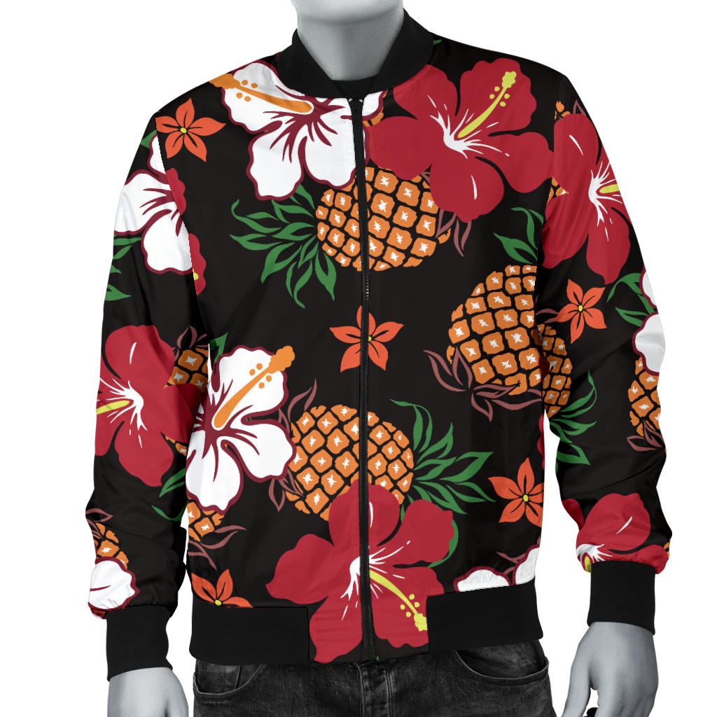 Hawaiian Themed Pattern Print Design H013 Men Bomber Jacket