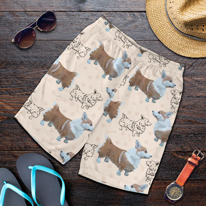Pembroke Welsh Corgis Pattern Print Design A03 Mens Shorts