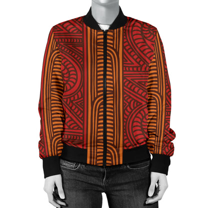 Maori Pattern Print Design 05 Women's Bomber Jacket