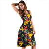 Bird Of Paradise Pattern Print Design BOP016 Midi Dress