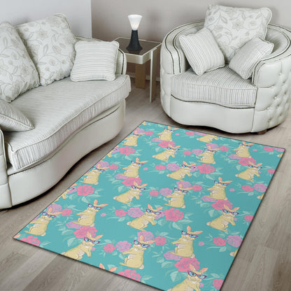Rabbit Pattern Print Design RB05 Area Rugs