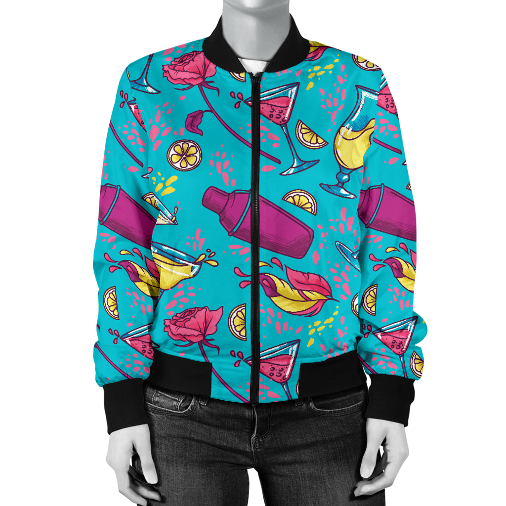Cocktail Pattern Print Design 03 Women's Bomber Jacket