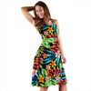 Heliconia Pattern Print Design HL09 Midi Dress