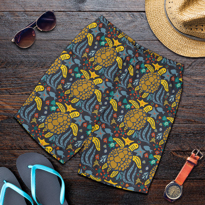 Sea Turtle Pattern Print Design T03 Mens Shorts