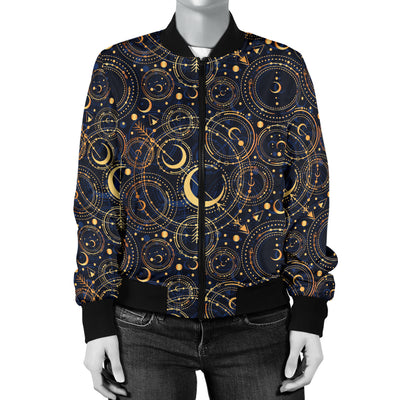 Celestial Pattern Print Design 04 Women's Bomber Jacket