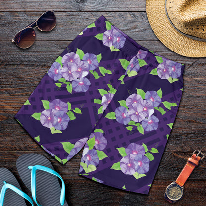 Morning Glory Pattern Print Design MG03 Mens Shorts