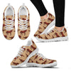 Brown Horse Print Pattern Sneakers White Bottom Shoes