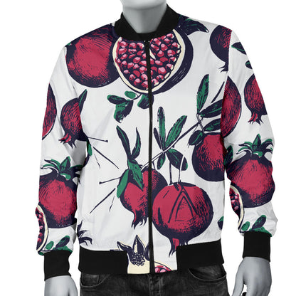 Pomegranate Pattern Print Design PG01 Men Bomber Jacket
