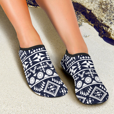 Blue White Tribal Aztec Aqua Water Shoes