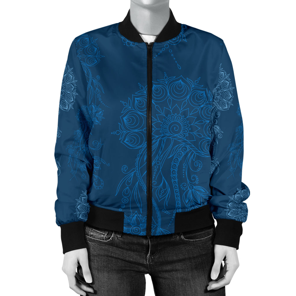 Jellyfish Pattern Print Design 01 Women's Bomber Jacket