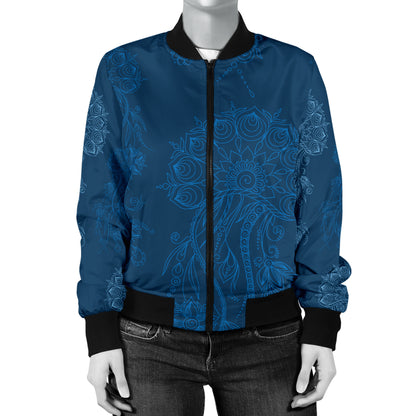 Jellyfish Pattern Print Design 01 Women's Bomber Jacket