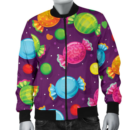 Candy Pattern Print Design CA05 Men Bomber Jacket