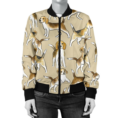 Beagle Pattern Print Design 04 Women's Bomber Jacket