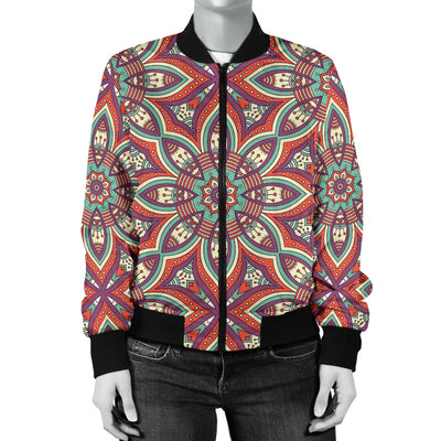 Bohemian Pattern Print Design 03 Women's Bomber Jacket