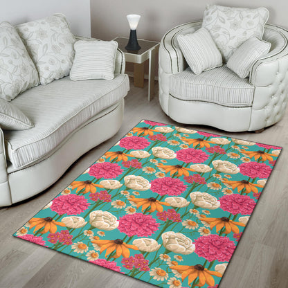 Summer Floral Pattern Print Design SF07 Area Rugs