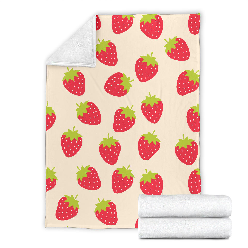 Strawberry Pattern Print Design SB02 Fleece Blanket