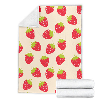 Strawberry Pattern Print Design SB02 Fleece Blanket