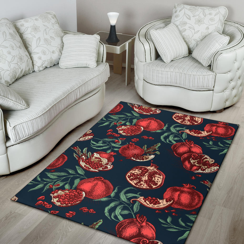 Pomegranate Pattern Print Design PG04 Area Rugs