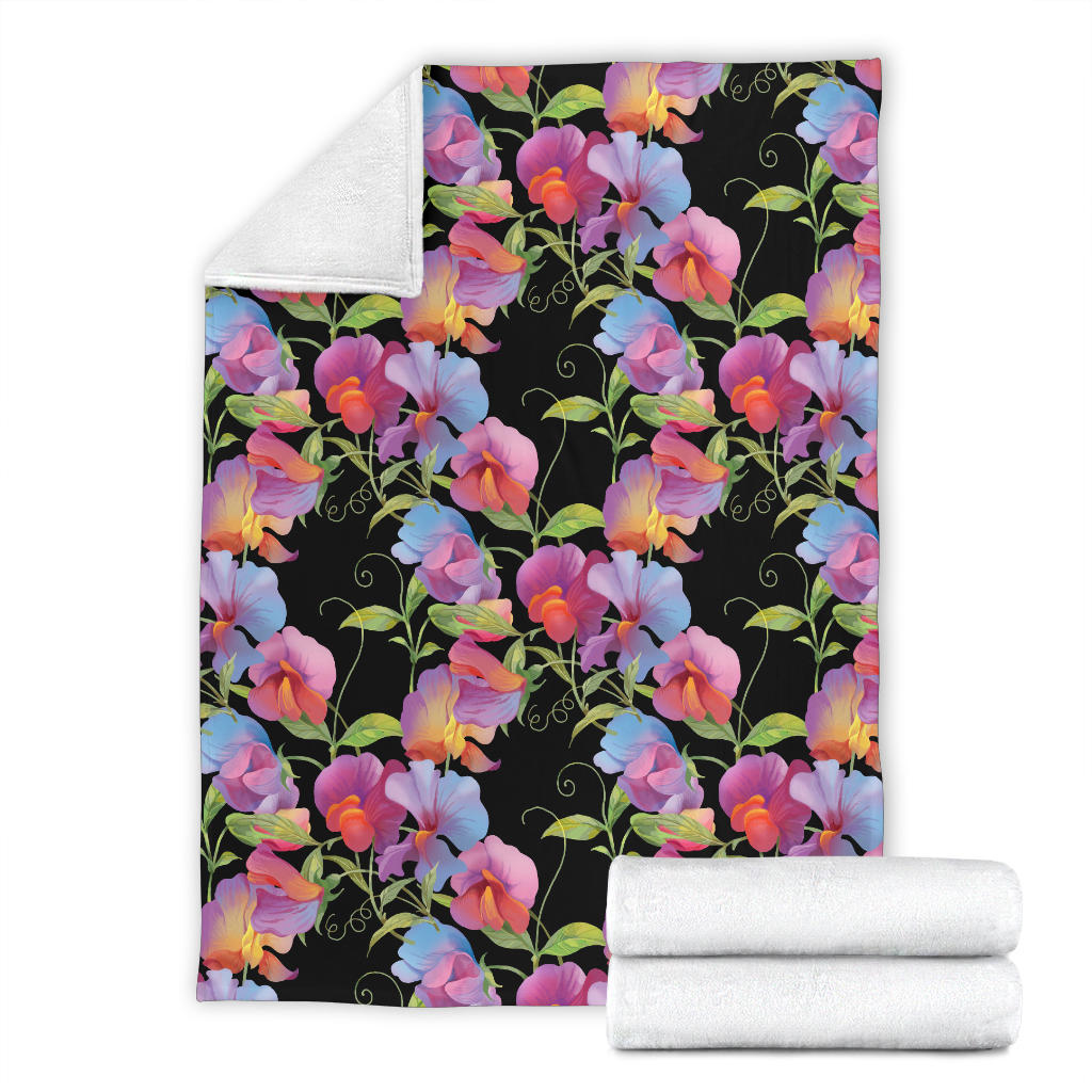 Peony Pattern Print Design PE012 Fleece Blanket