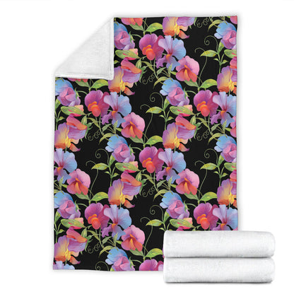 Peony Pattern Print Design PE012 Fleece Blanket