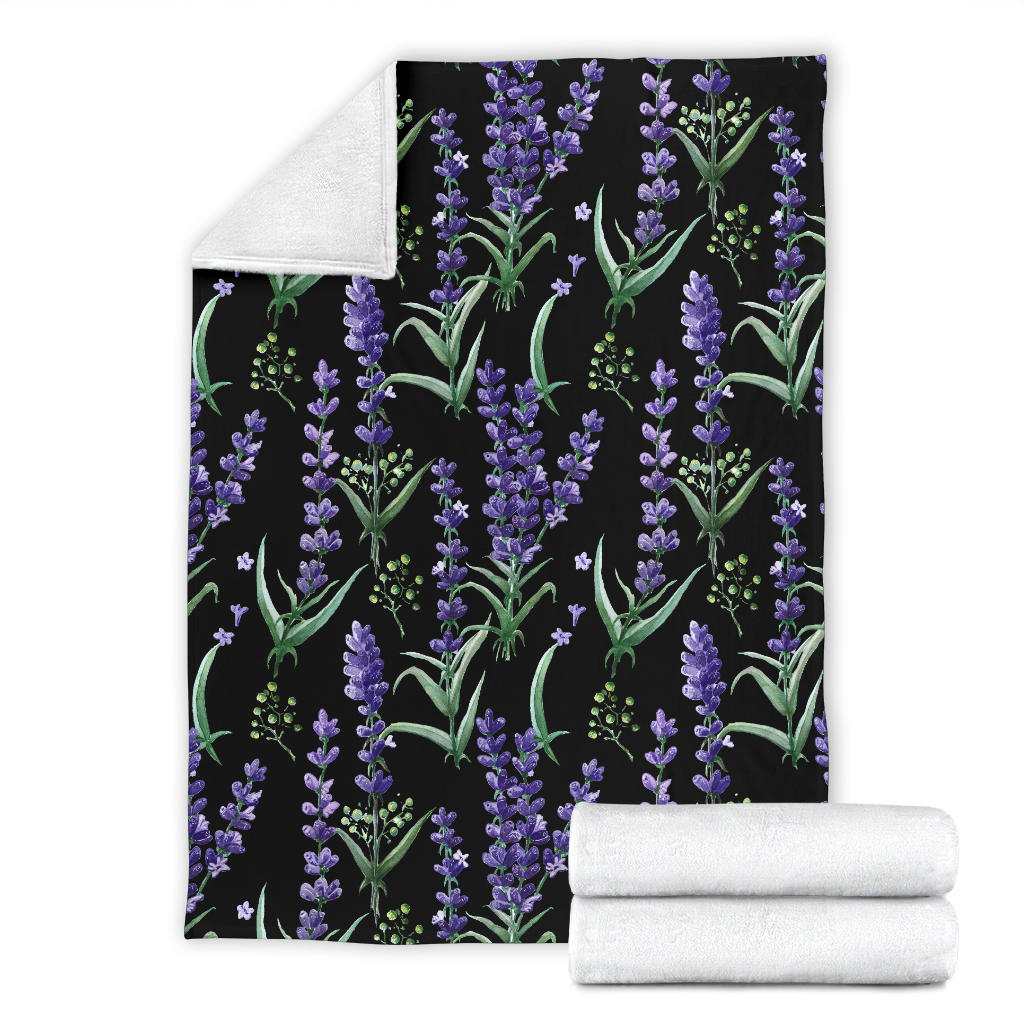 Lavender Pattern Print Design LV01 Fleece Blanket