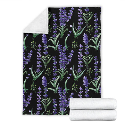 Lavender Pattern Print Design LV01 Fleece Blanket