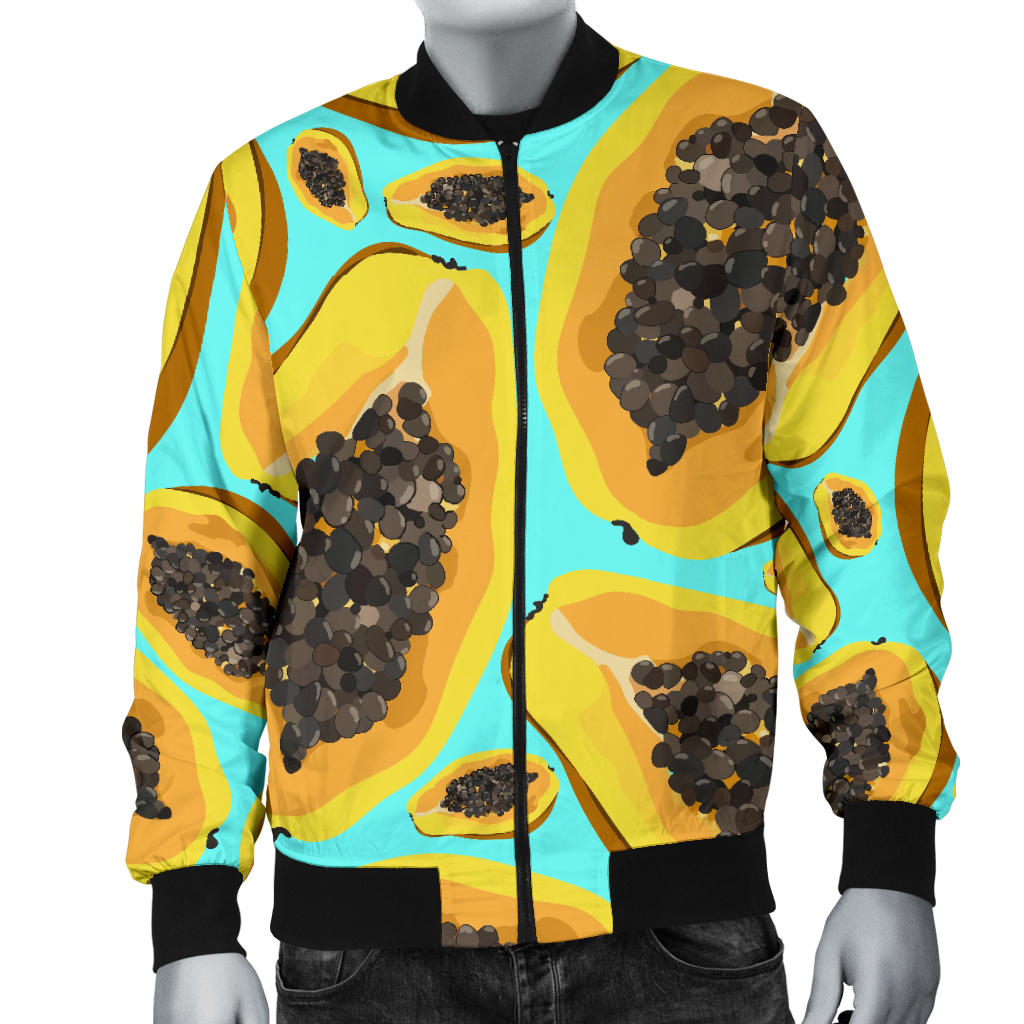 Papaya Pattern Print Design PP03 Men Bomber Jacket
