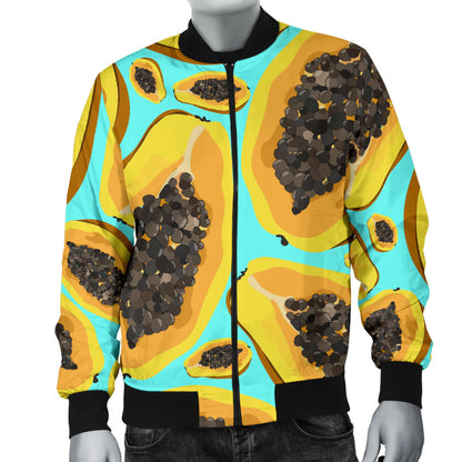 Papaya Pattern Print Design PP03 Men Bomber Jacket